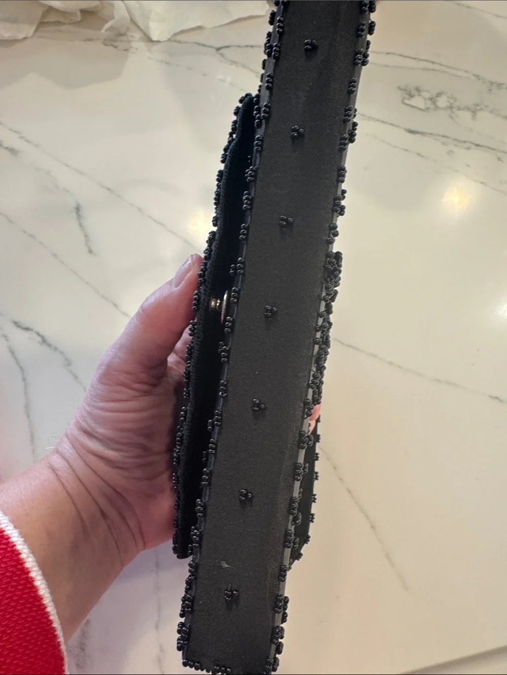 Vintage Black Beaded Evening Bag